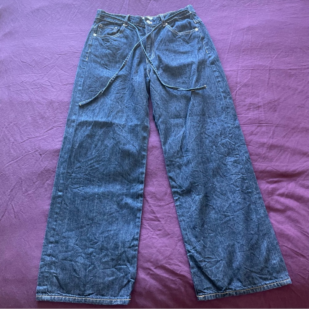 ZARA Drawstring Denim Pants - Size US 8